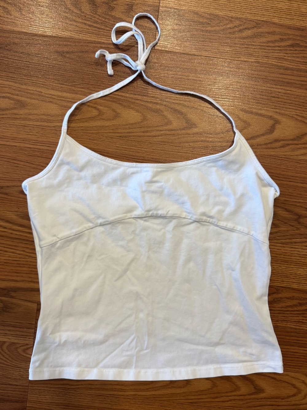Aritzia TNA Chill White Halter Tank Top | Size Large